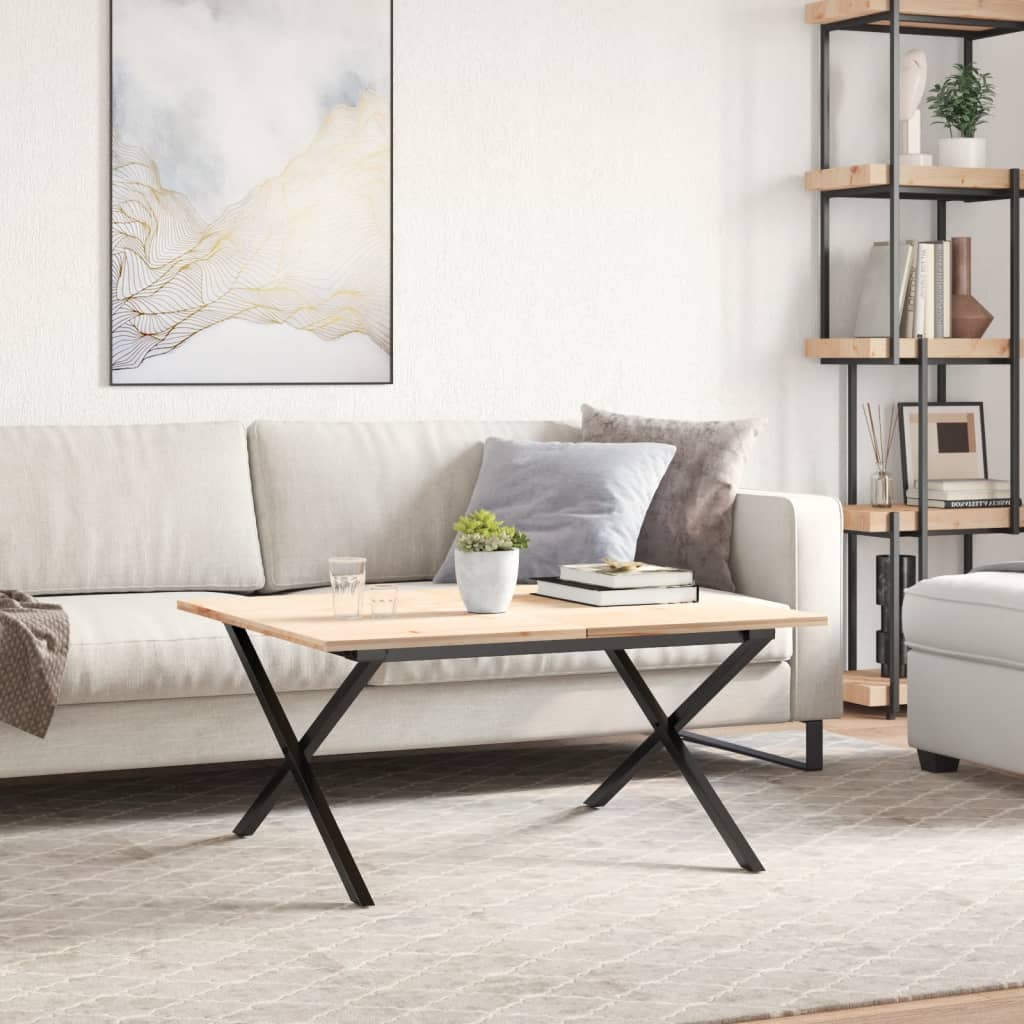 vidaXL Picioare Măsuță de cafea X-Frame 80x70x43 cm Oţel