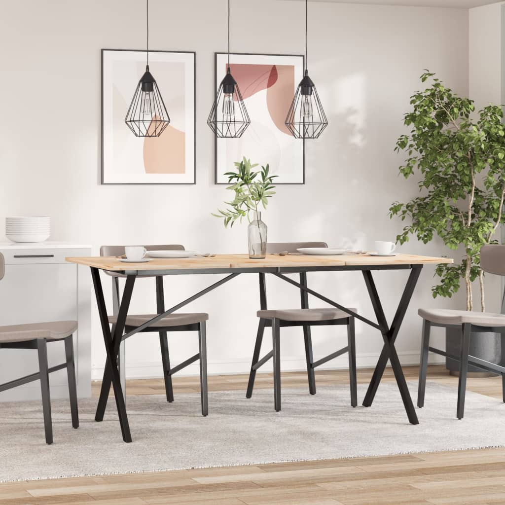 vidaXL Picioare masă de sufragerie X-Frame 120x60x73 cm Oţel vidaXL Picioare masă de sufragerie X-Frame 120x60x73 cm Oţel