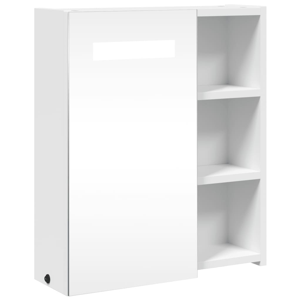 vidaXL Dulap cu oglindă de baie cu lumină LED, alb, 45x13x52 cm vidaXL Dulap cu oglindă de baie cu lumină LED, alb, 45x13x52 cm