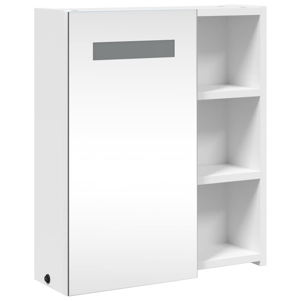 vidaXL Dulap cu oglindă de baie cu lumină LED, alb, 45x13x52 cm vidaXL Dulap cu oglindă de baie cu lumină LED, alb, 45x13x52 cm