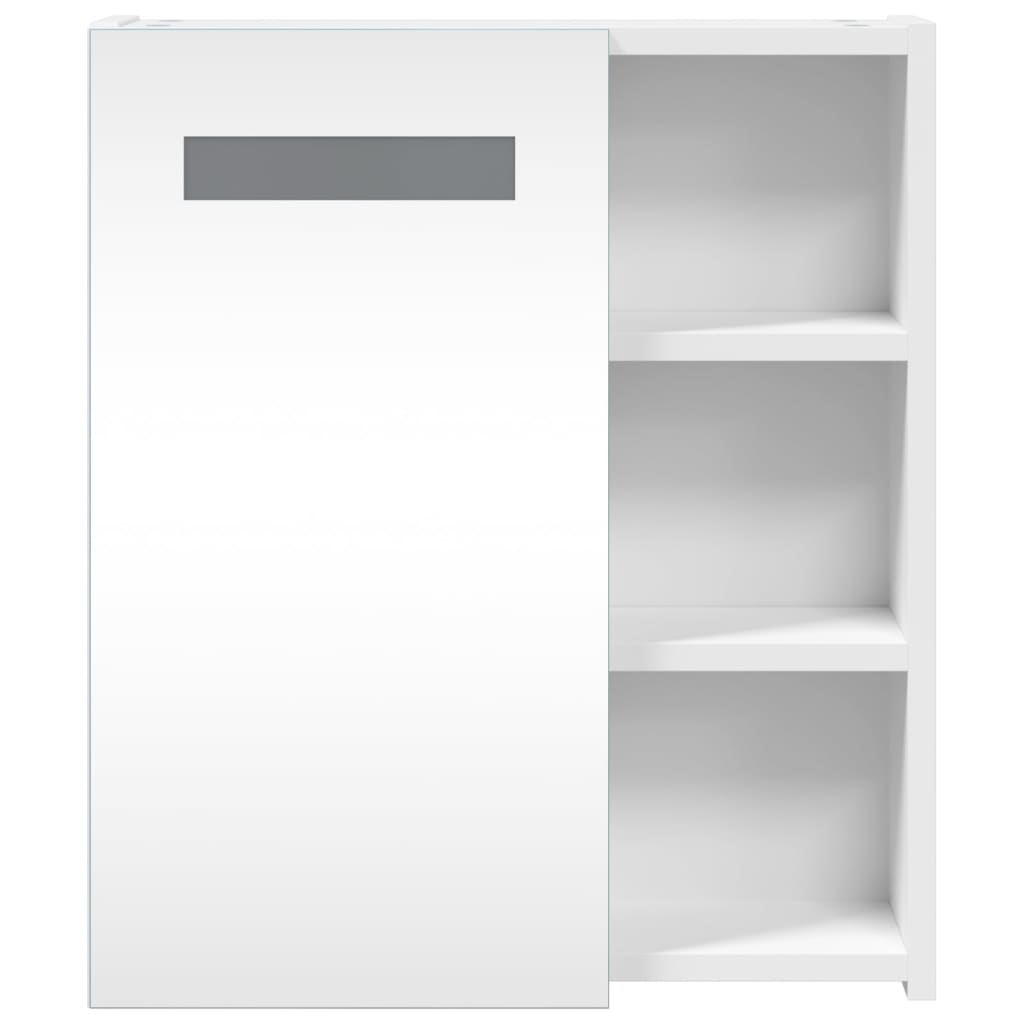 vidaXL Dulap cu oglindă de baie cu lumină LED, alb, 45x13x52 cm vidaXL Dulap cu oglindă de baie cu lumină LED, alb, 45x13x52 cm