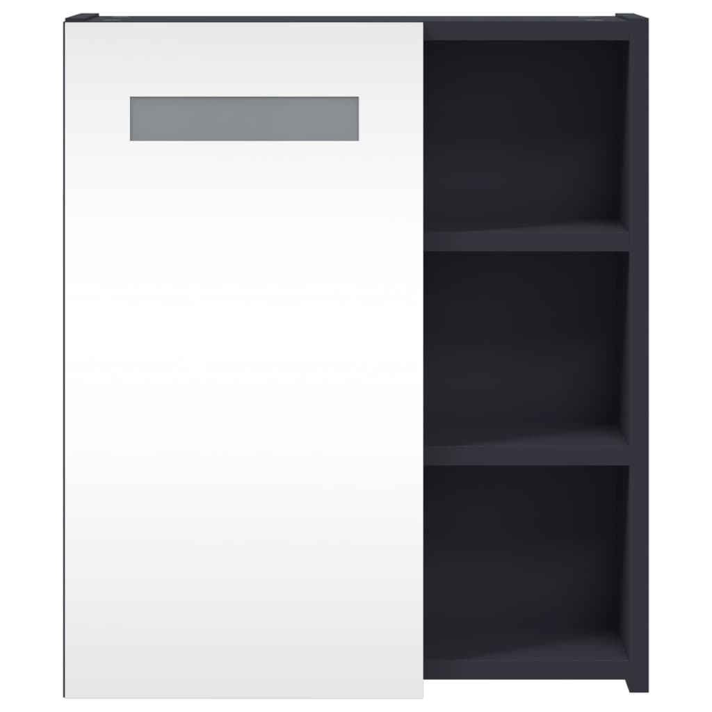 vidaXL Dulap cu oglindă de baie cu lumină LED, gri, 45x13x52 cm vidaXL Dulap cu oglindă de baie cu lumină LED, gri, 45x13x52 cm
