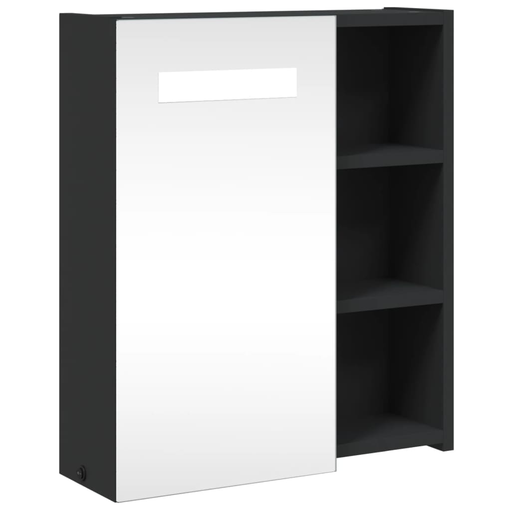 vidaXL Dulap cu oglindă de baie cu LED, negru, 45x13x52 cm vidaXL Dulap cu oglindă de baie cu LED, negru, 45x13x52 cm