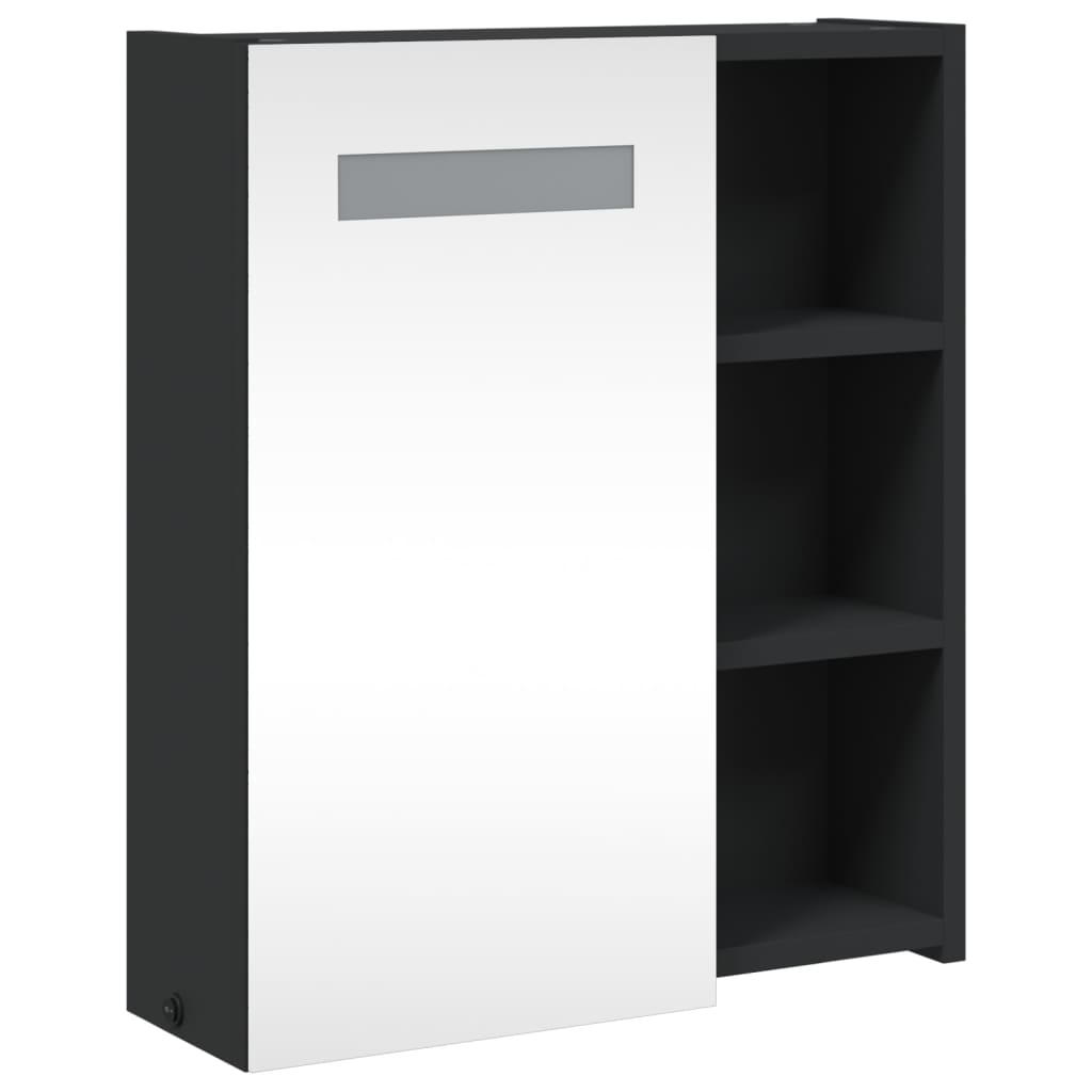 vidaXL Dulap cu oglindă de baie cu LED, negru, 45x13x52 cm vidaXL Dulap cu oglindă de baie cu LED, negru, 45x13x52 cm