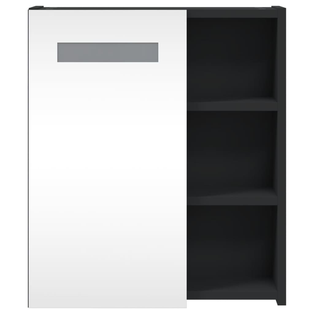 vidaXL Dulap cu oglindă de baie cu LED, negru, 45x13x52 cm vidaXL Dulap cu oglindă de baie cu LED, negru, 45x13x52 cm