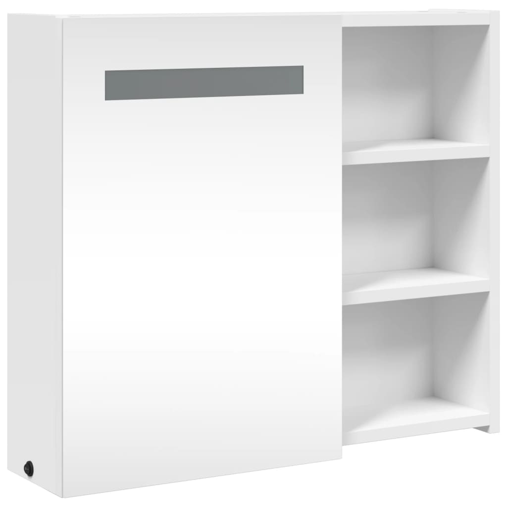 vidaXL Dulap cu oglindă de baie cu lumină LED, alb, 60x13x52 cm vidaXL Dulap cu oglindă de baie cu lumină LED, alb, 60x13x52 cm
