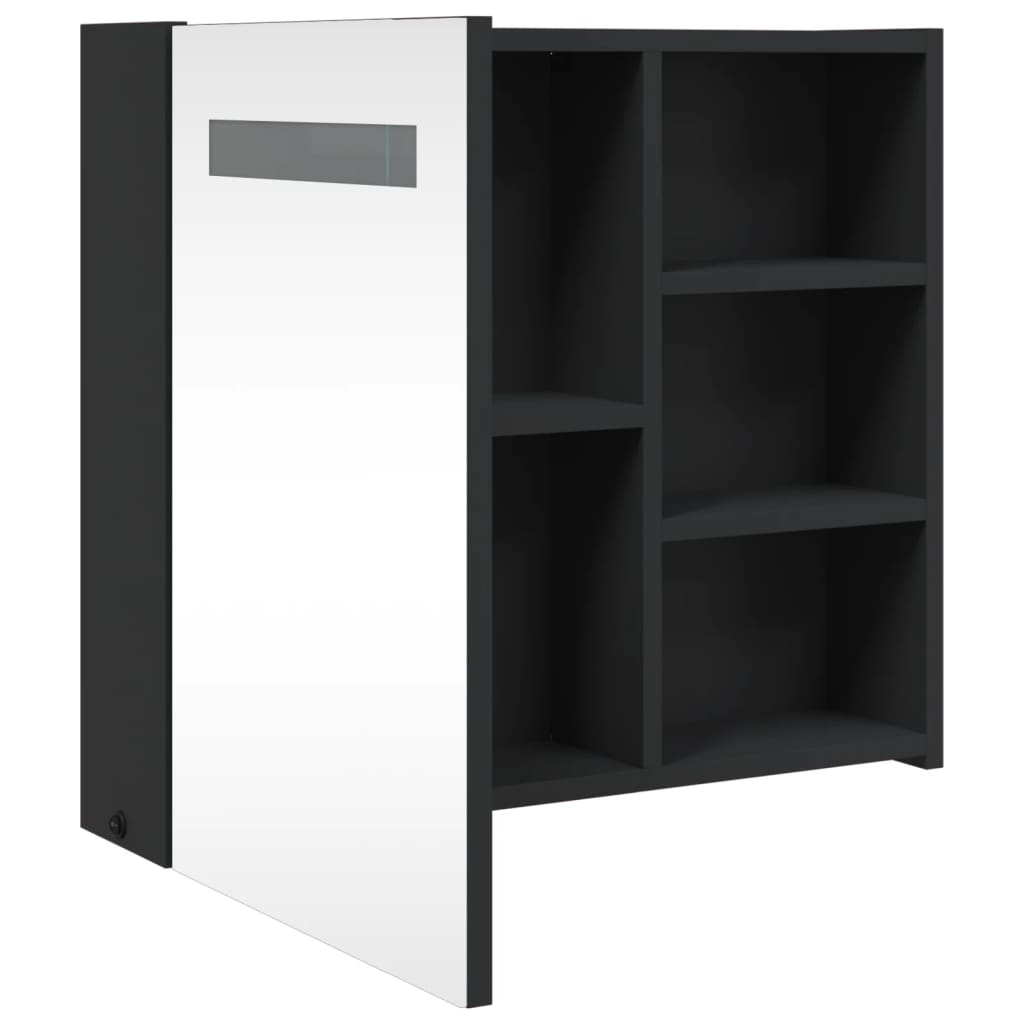 vidaXL Dulap cu oglindă de baie cu LED, negru, 60x13x52 cm vidaXL Dulap cu oglindă de baie cu LED, negru, 60x13x52 cm