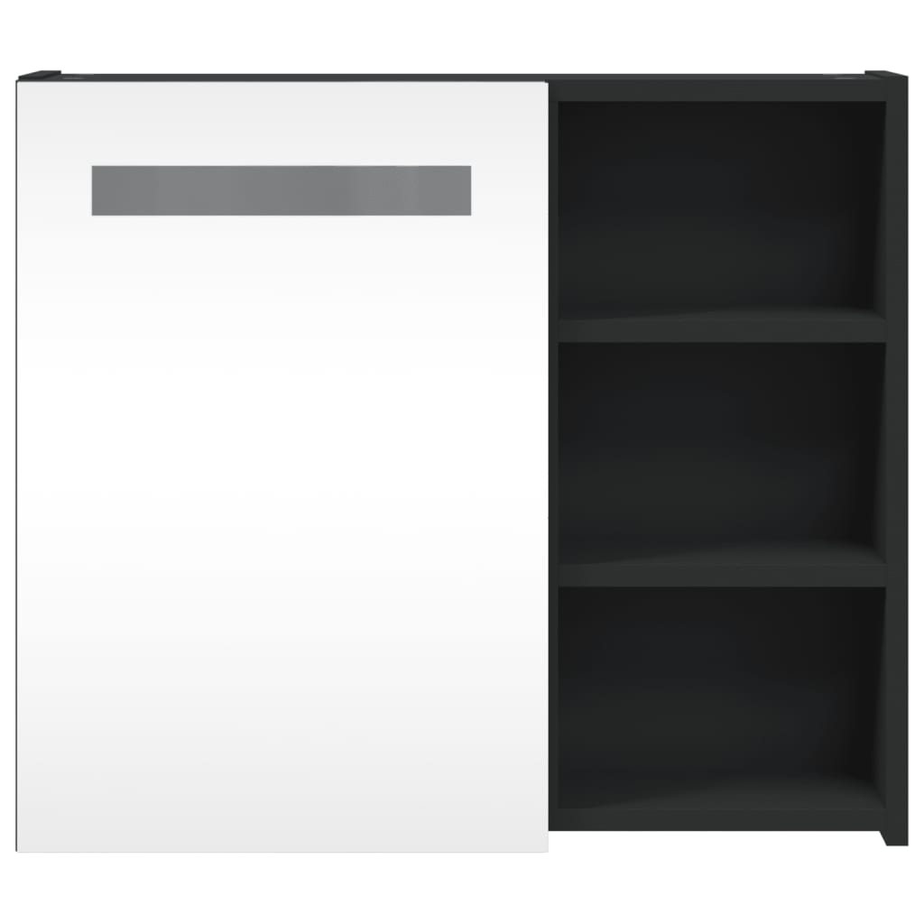 vidaXL Dulap cu oglindă de baie cu LED, negru, 60x13x52 cm vidaXL Dulap cu oglindă de baie cu LED, negru, 60x13x52 cm