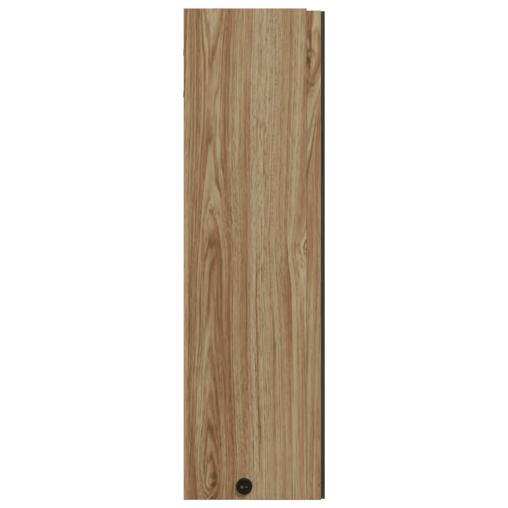 vidaXL Dulap cu oglindă de baie cu LED, stejar deschis, 60x13x52 cm vidaXL Dulap cu oglindă de baie cu LED, stejar deschis, 60x13x52 cm