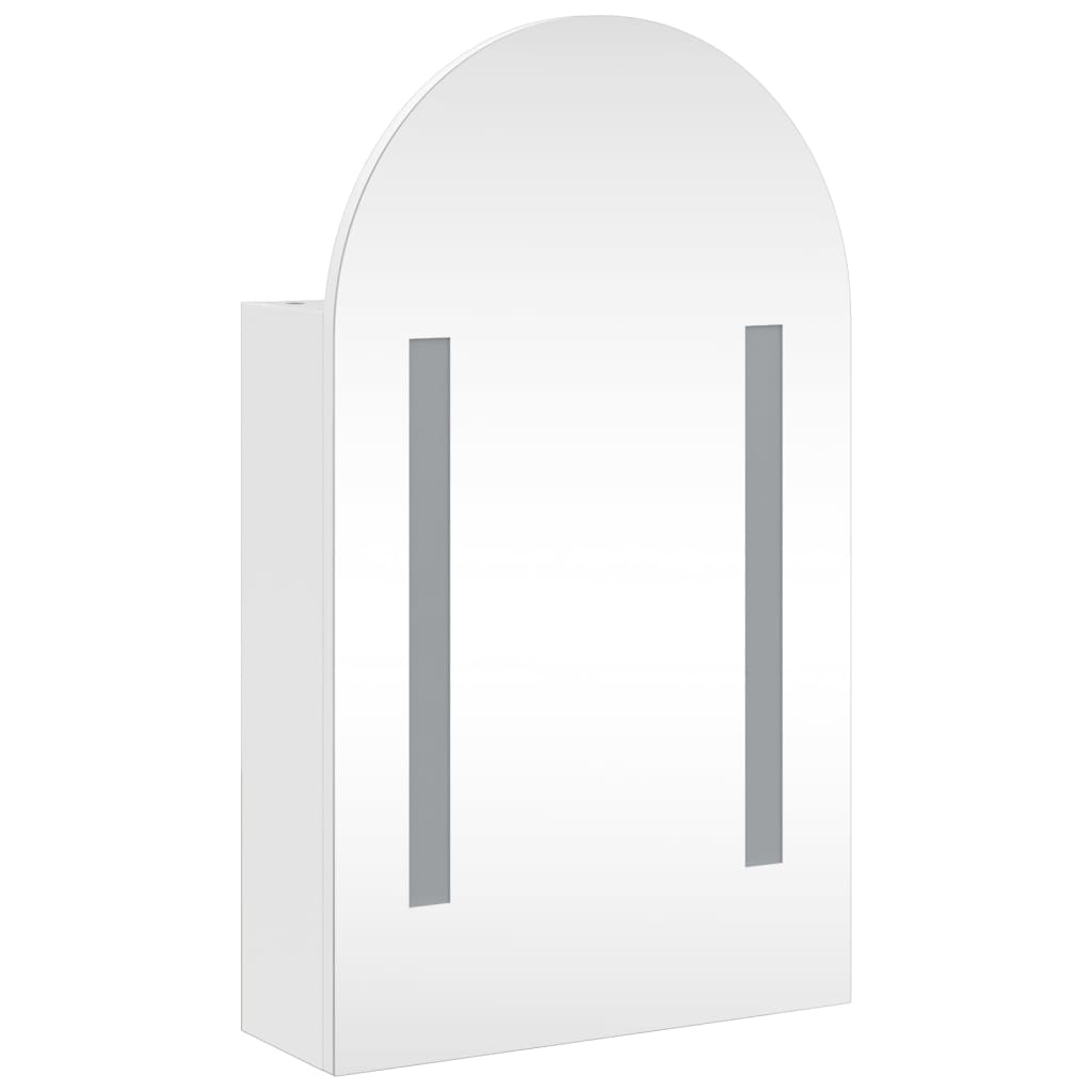 vidaXL Dulap cu oglindă de baie cu LED, alb, 42x13x70 cm, arcuit vidaXL Dulap cu oglindă de baie cu LED, alb, 42x13x70 cm, arcuit
