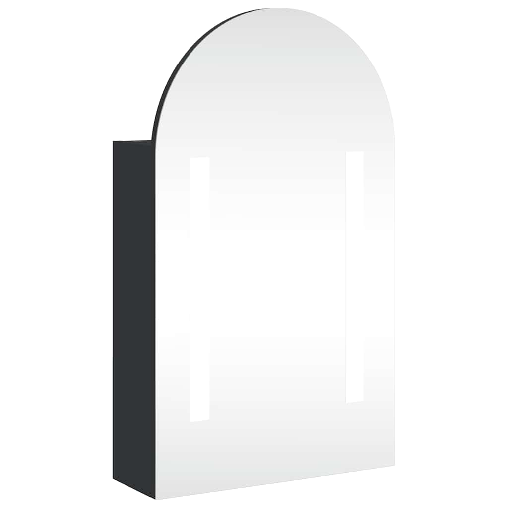 vidaXL Dulap cu oglindă de baie cu LED, negru, 42x13x70 cm, arcuit vidaXL Dulap cu oglindă de baie cu LED, negru, 42x13x70 cm, arcuit