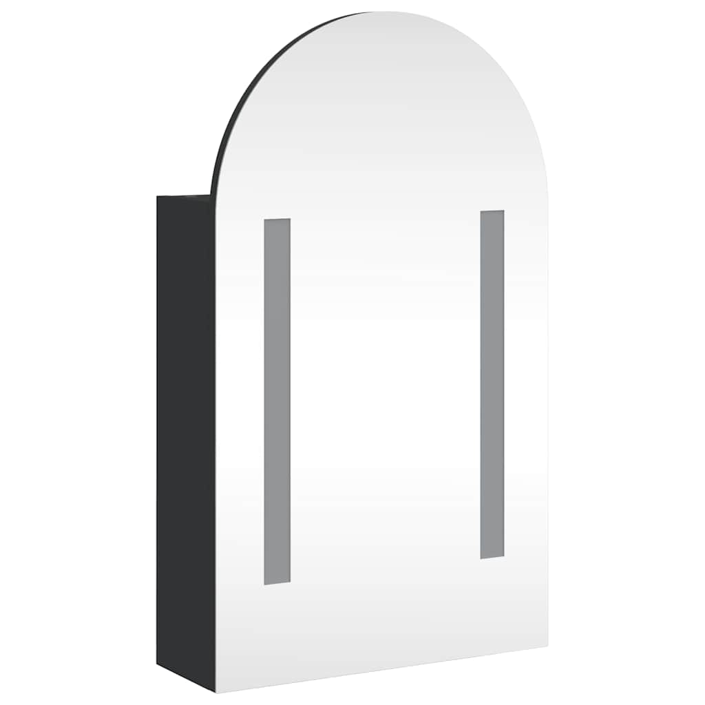 vidaXL Dulap cu oglindă de baie cu LED, negru, 42x13x70 cm, arcuit vidaXL Dulap cu oglindă de baie cu LED, negru, 42x13x70 cm, arcuit