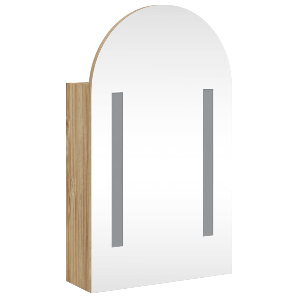 vidaXL Dulap cu oglindă de baie cu LED, stejar, 42x13x70 cm, arcuit vidaXL Dulap cu oglindă de baie cu LED, stejar, 42x13x70 cm, arcuit