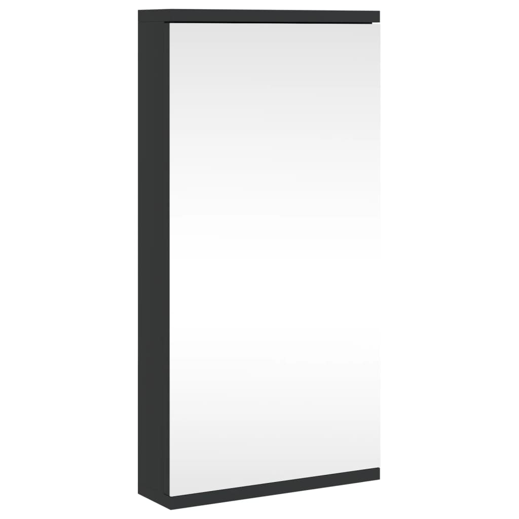 vidaXL Dulap de colț cu oglindă pentru baie, negru, 30x24x60 cm vidaXL Dulap de colț cu oglindă pentru baie, negru, 30x24x60 cm