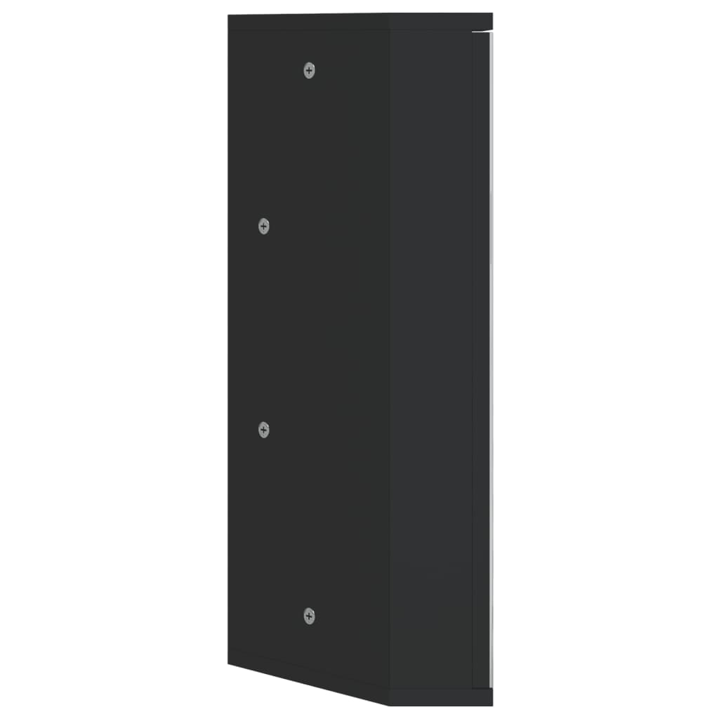vidaXL Dulap de colț cu oglindă pentru baie, negru, 30x24x60 cm vidaXL Dulap de colț cu oglindă pentru baie, negru, 30x24x60 cm