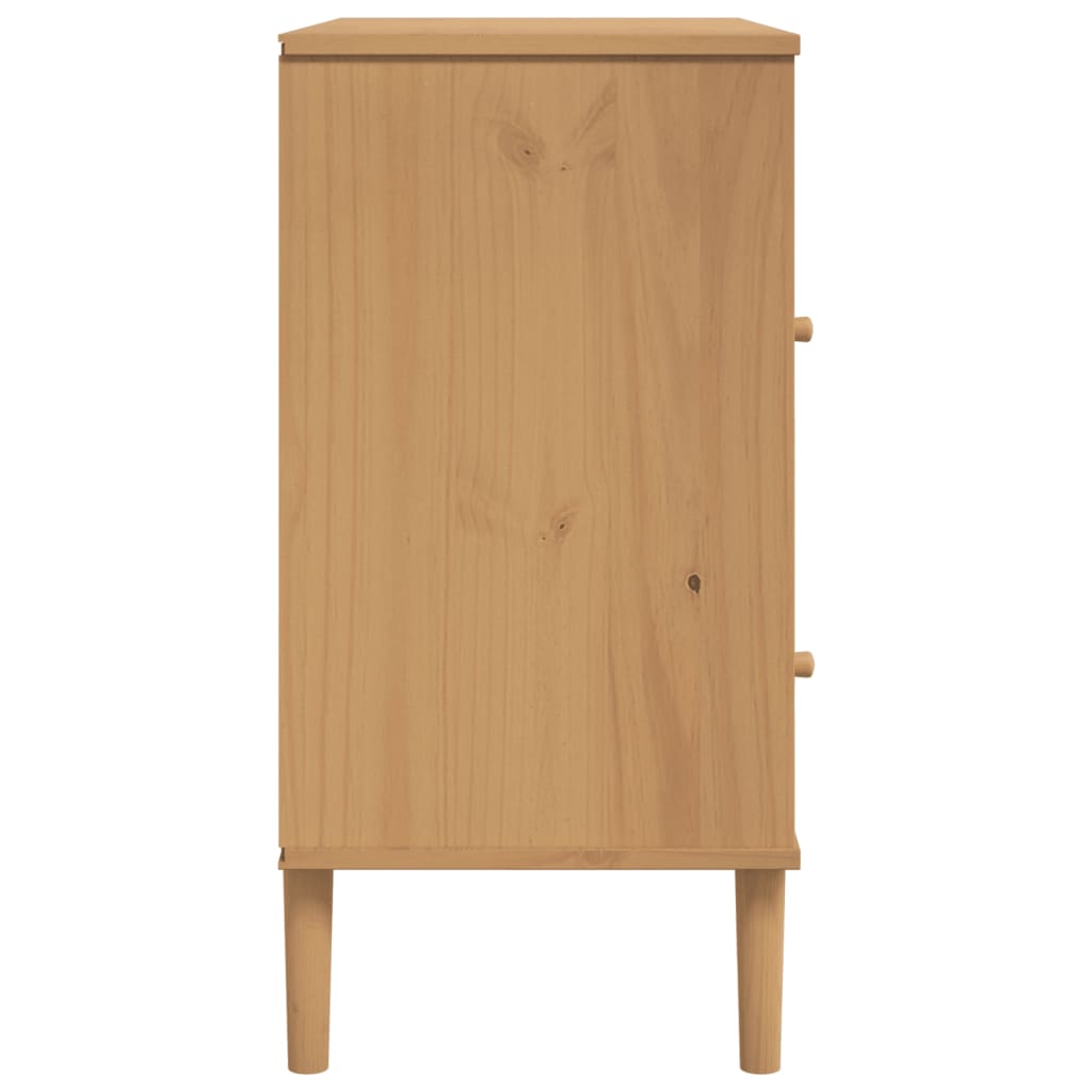 vidaXL Servantă SENJA, aspect ratan maro, 80x40x80 cm, lemn masiv pin vidaXL Servantă SENJA, aspect ratan maro, 80x40x80 cm, lemn masiv pin