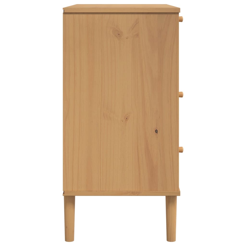 vidaXL Dulap sertar SENJA ratan aspect maro 80x40x80 cm lemn masiv pin vidaXL Dulap sertar SENJA ratan aspect maro 80x40x80 cm lemn masiv pin
