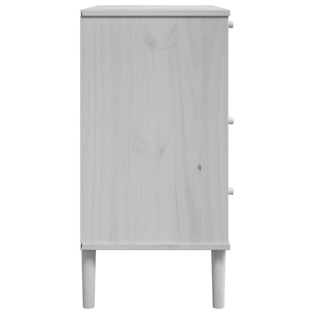 vidaXL Dulap sertar SENJA ratan aspect alb 80x40x80 cm lemn masiv pin