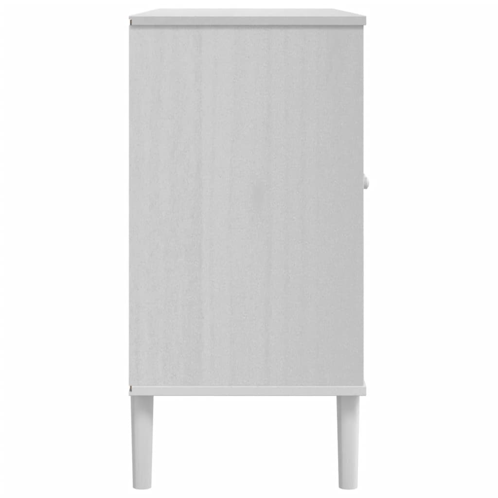 vidaXL Servantă SENJA, aspect ratan alb, 112x40x80 cm, lemn masiv pin vidaXL Servantă SENJA, aspect ratan alb, 112x40x80 cm, lemn masiv pin