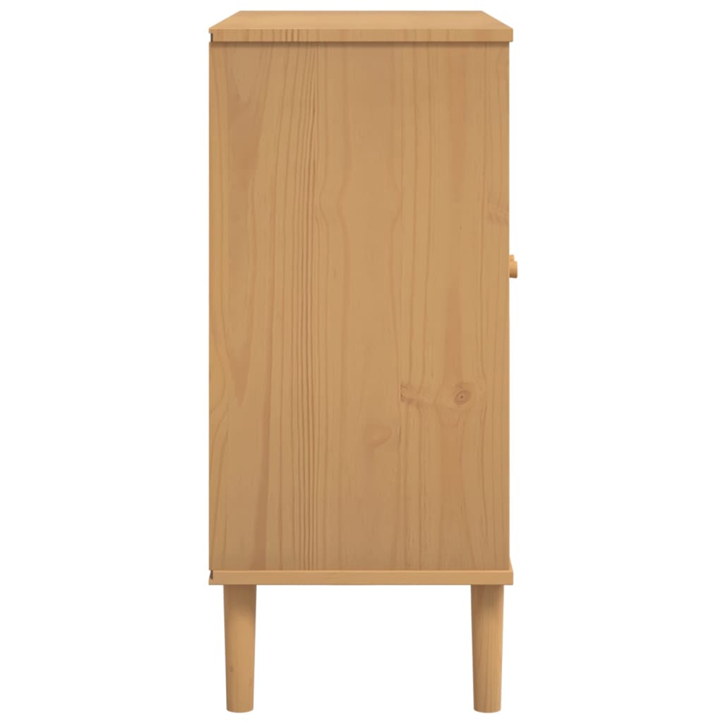 vidaXL Servantă SENJA, aspect ratan maro, 80x35x80 cm, lemn masiv pin vidaXL Servantă SENJA, aspect ratan maro, 80x35x80 cm, lemn masiv pin