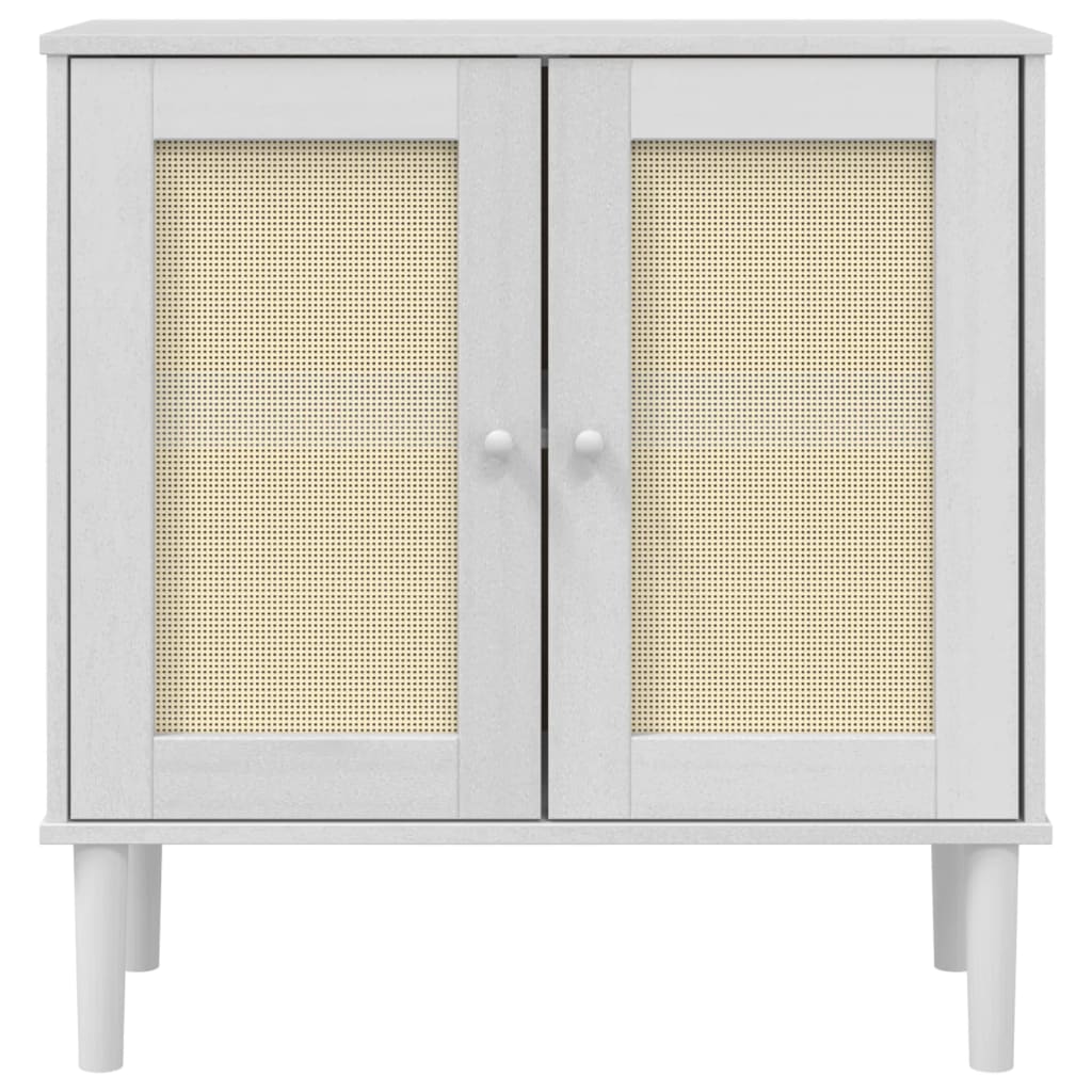 vidaXL Servantă SENJA, aspect ratan alb, 80x35x80 cm, lemn masiv pin vidaXL Servantă SENJA, aspect ratan alb, 80x35x80 cm, lemn masiv pin