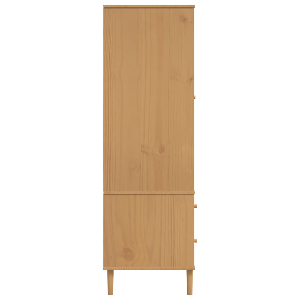 vidaXL Șifonier SENJA, aspect ratan maro, 90x55x175 cm, lemn masiv pin vidaXL Șifonier SENJA, aspect ratan maro, 90x55x175 cm, lemn masiv pin