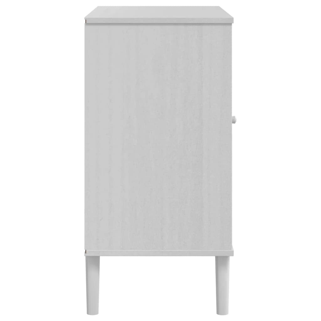 vidaXL Servantă SENJA, aspect ratan alb, 80x40x80 cm, lemn masiv pin
