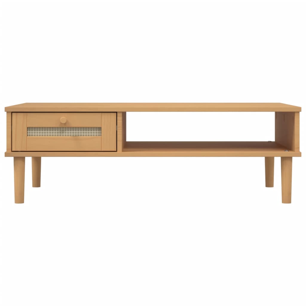 vidaXL Masă de cafea SENJA aspect ratan maro 100x55x33 cm lemn masiv vidaXL Masă de cafea SENJA aspect ratan maro 100x55x33 cm lemn masiv