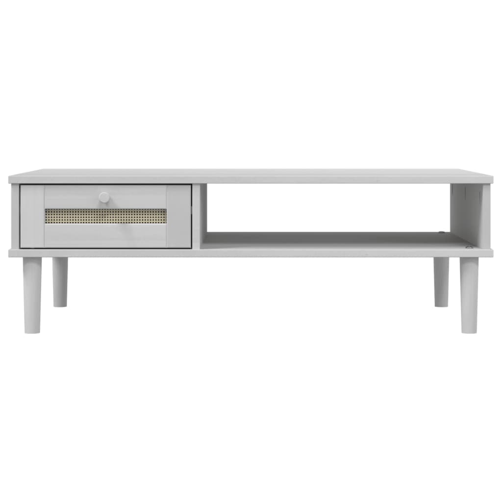 vidaXL Masă de cafea SENJA aspect ratan alb 100x55x33 cm lemn masiv vidaXL Masă de cafea SENJA aspect ratan alb 100x55x33 cm lemn masiv