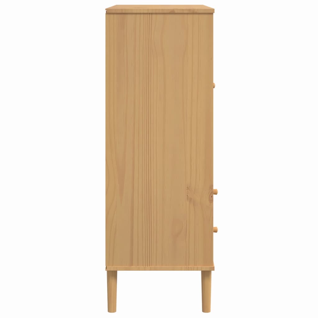 vidaXL Dulap înalt SENJA aspect ratan maro, 90x40x112cm vidaXL Dulap înalt SENJA aspect ratan maro, 90x40x112cm