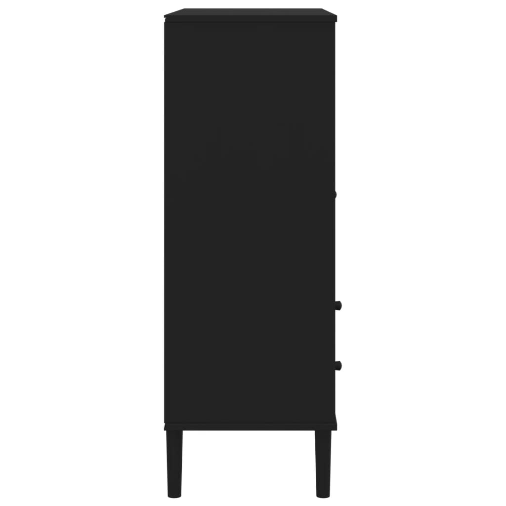 vidaXL Dulap înalt SENJA aspect ratan negru, 90x40x112cm vidaXL Dulap înalt SENJA aspect ratan negru, 90x40x112cm