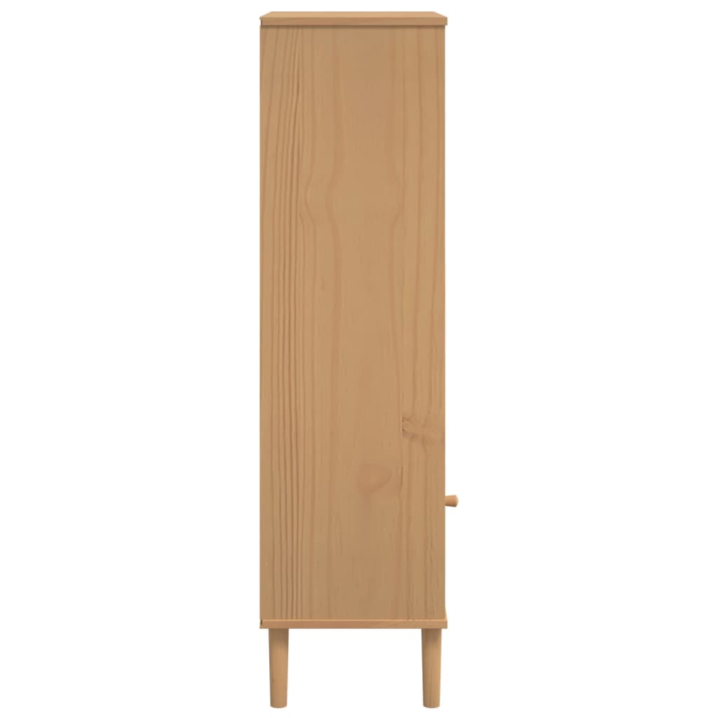 vidaXL Bibliotecă SENJA aspect ratan maro 60x35x130 cm lemn masiv pin