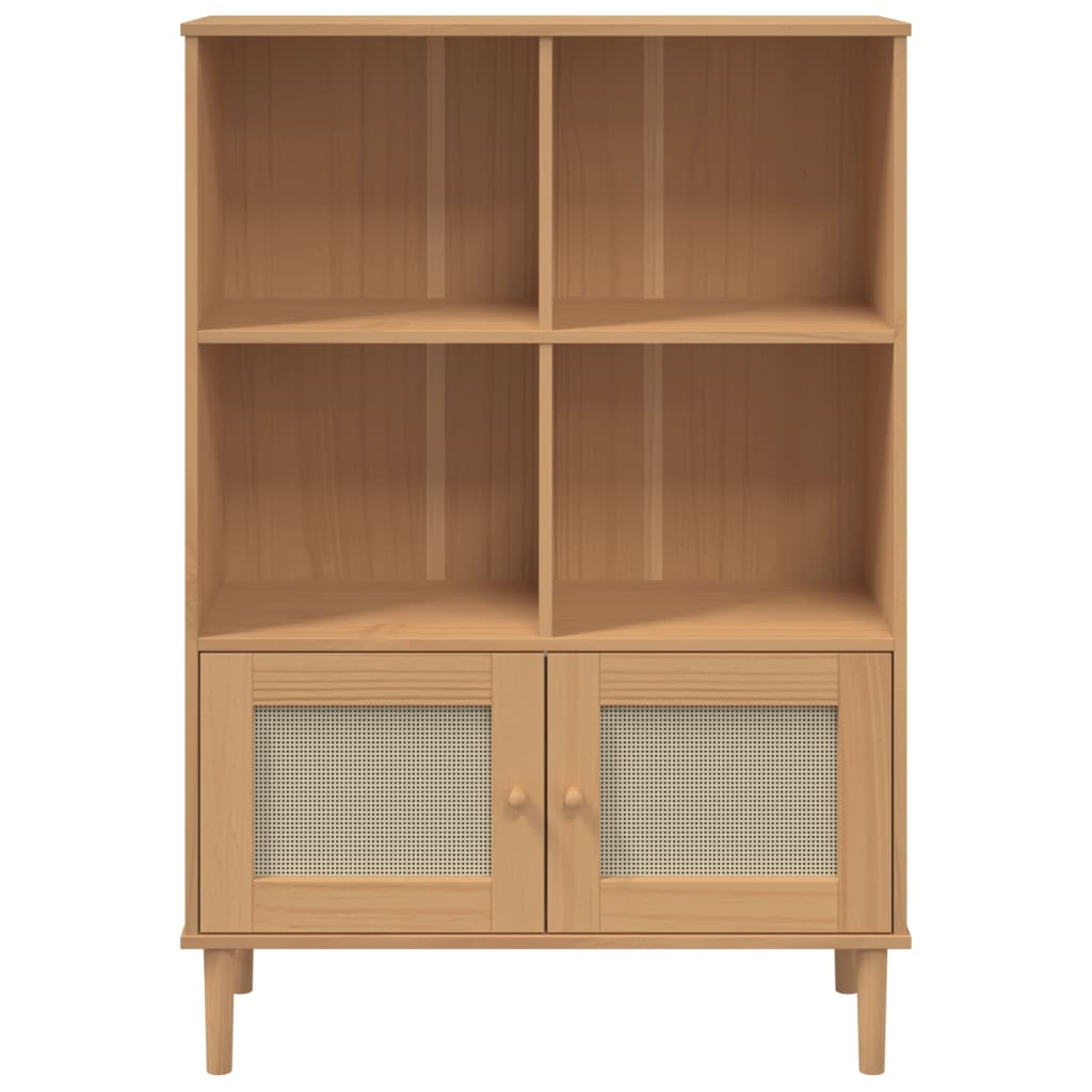 vidaXL Bibliotecă SENJA aspect ratan maro 90x35x130 cm lemn masiv pin