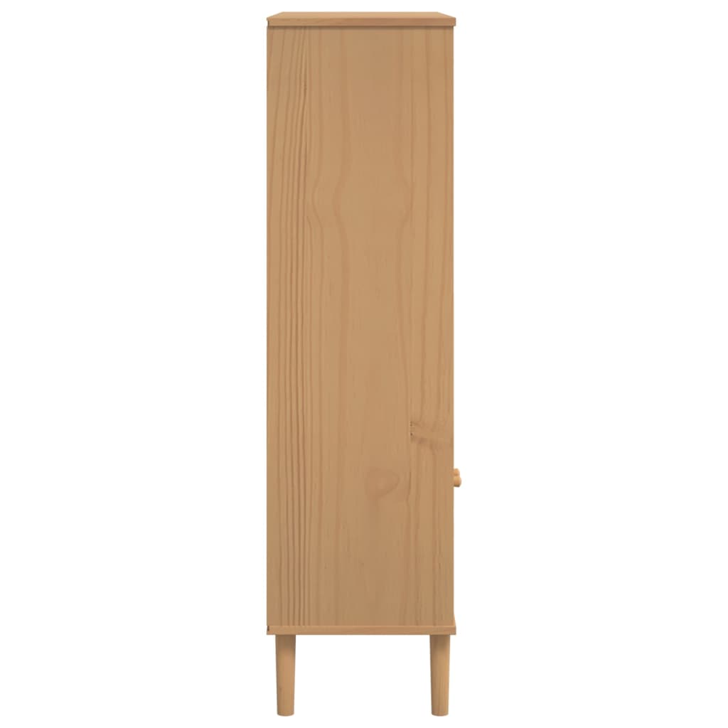 vidaXL Bibliotecă SENJA aspect ratan maro 90x35x130 cm lemn masiv pin