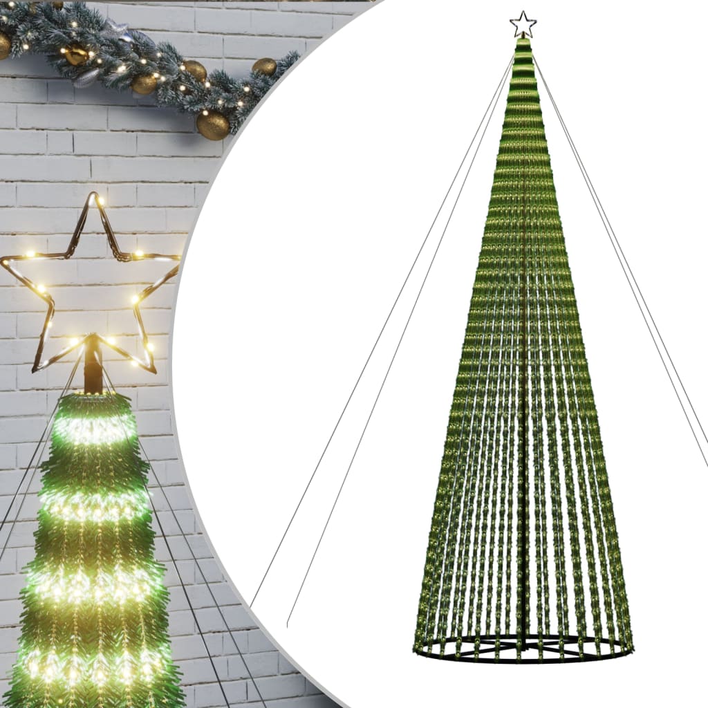 vidaXL Pom de Crăciun LED 1544 LED-uri Alb Cald 500 cm