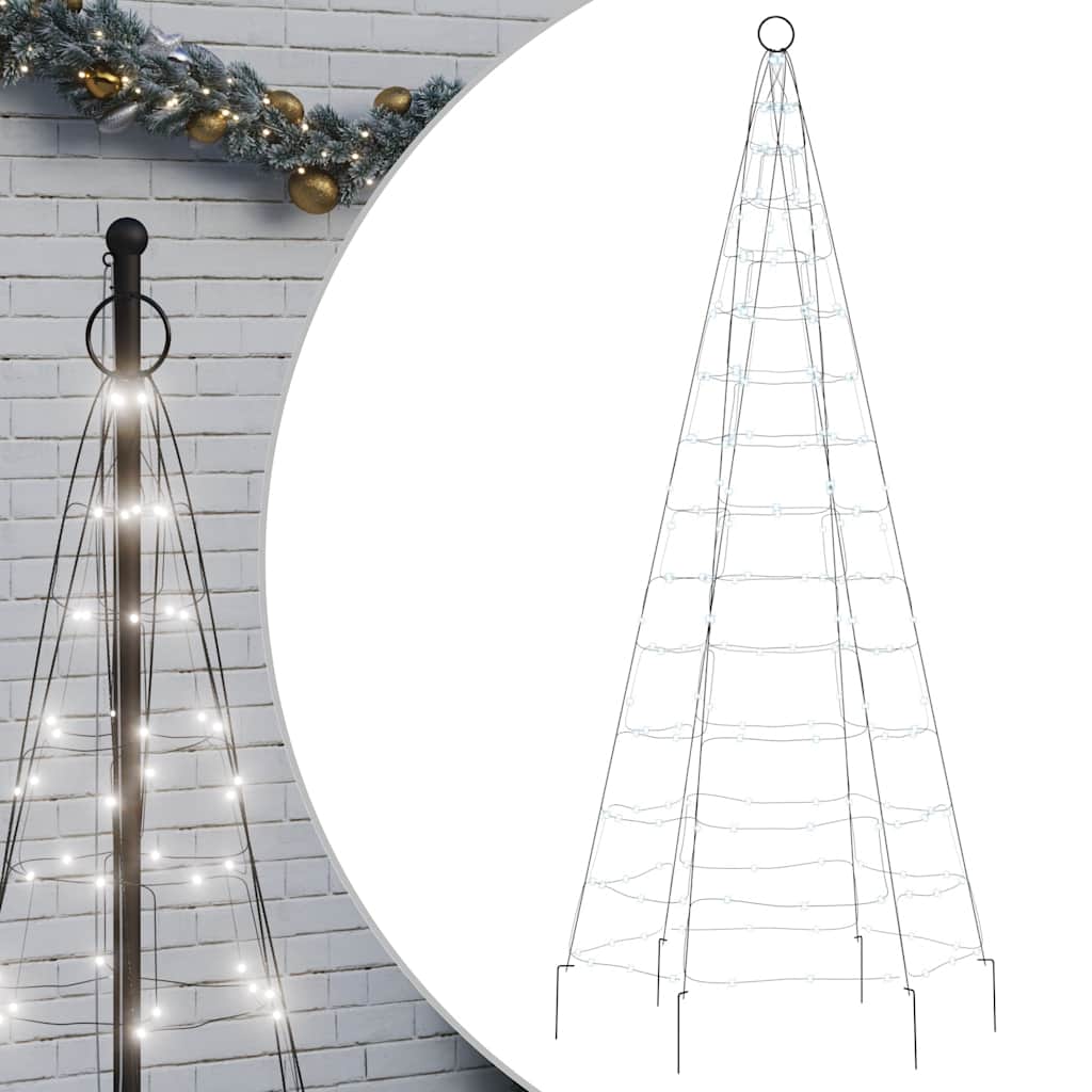 vidaXL Pom de Crăciun LED pe stâlp 200 LED-uri Alb Rece 180 cm vidaXL Pom de Crăciun LED pe stâlp 200 LED-uri Alb Rece 180 cm