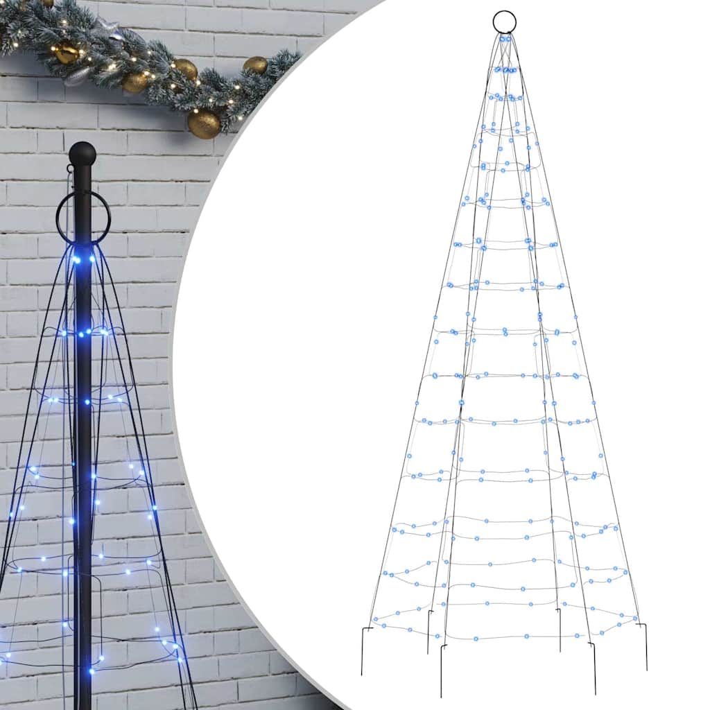 vidaXL Pom de Crăciun LED pe stâlp 200 LED-uri Albastru 180 cm vidaXL Pom de Crăciun LED pe stâlp 200 LED-uri Albastru 180 cm