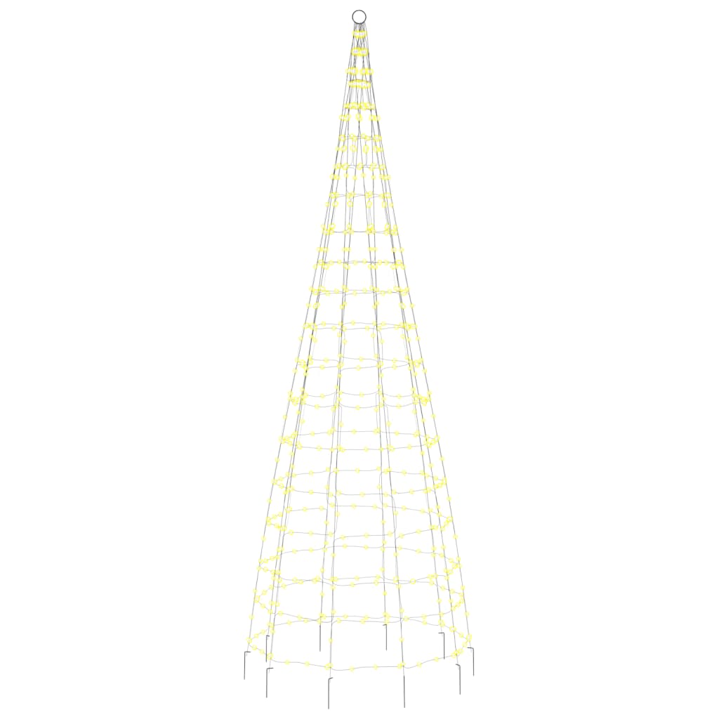 vidaXL Pom de Crăciun LED pe stâlp 550 LED-uri Alb Cald 300 cm
