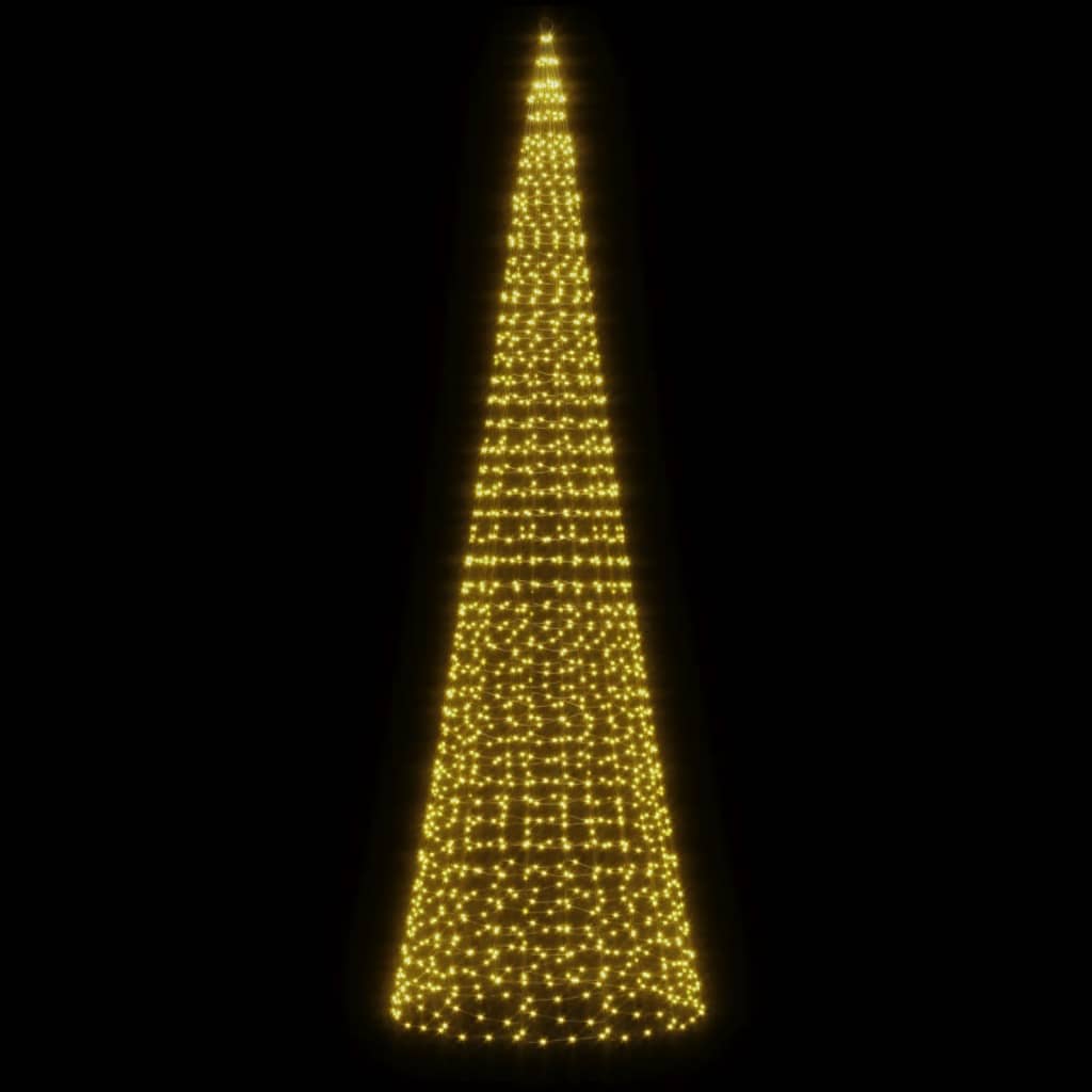 vidaXL Pom de Crăciun LED pe stâlp 1534 LED-uri Alb Cald 500 cm vidaXL Pom de Crăciun LED pe stâlp 1534 LED-uri Alb Cald 500 cm