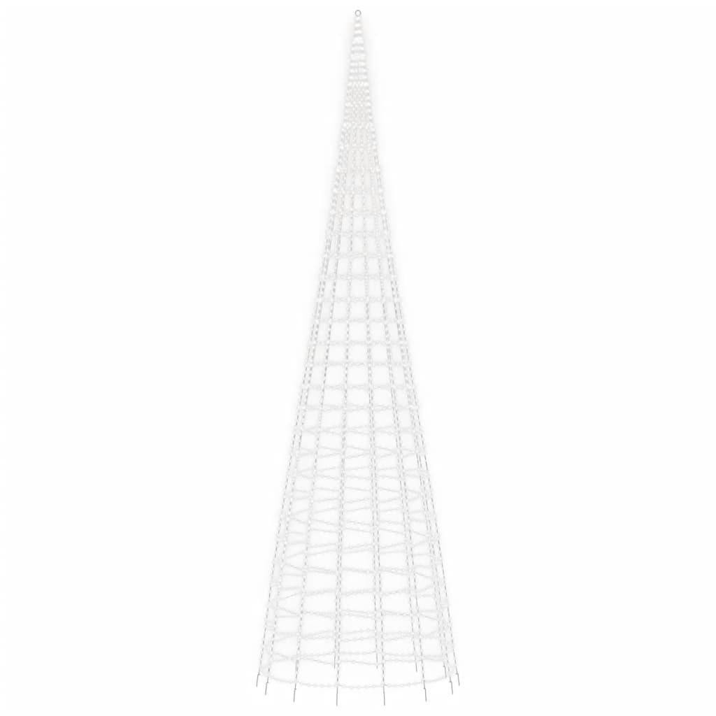 vidaXL Pom de Crăciun LED pe stâlp 3000 LED-uri Alb Rece 800 cm