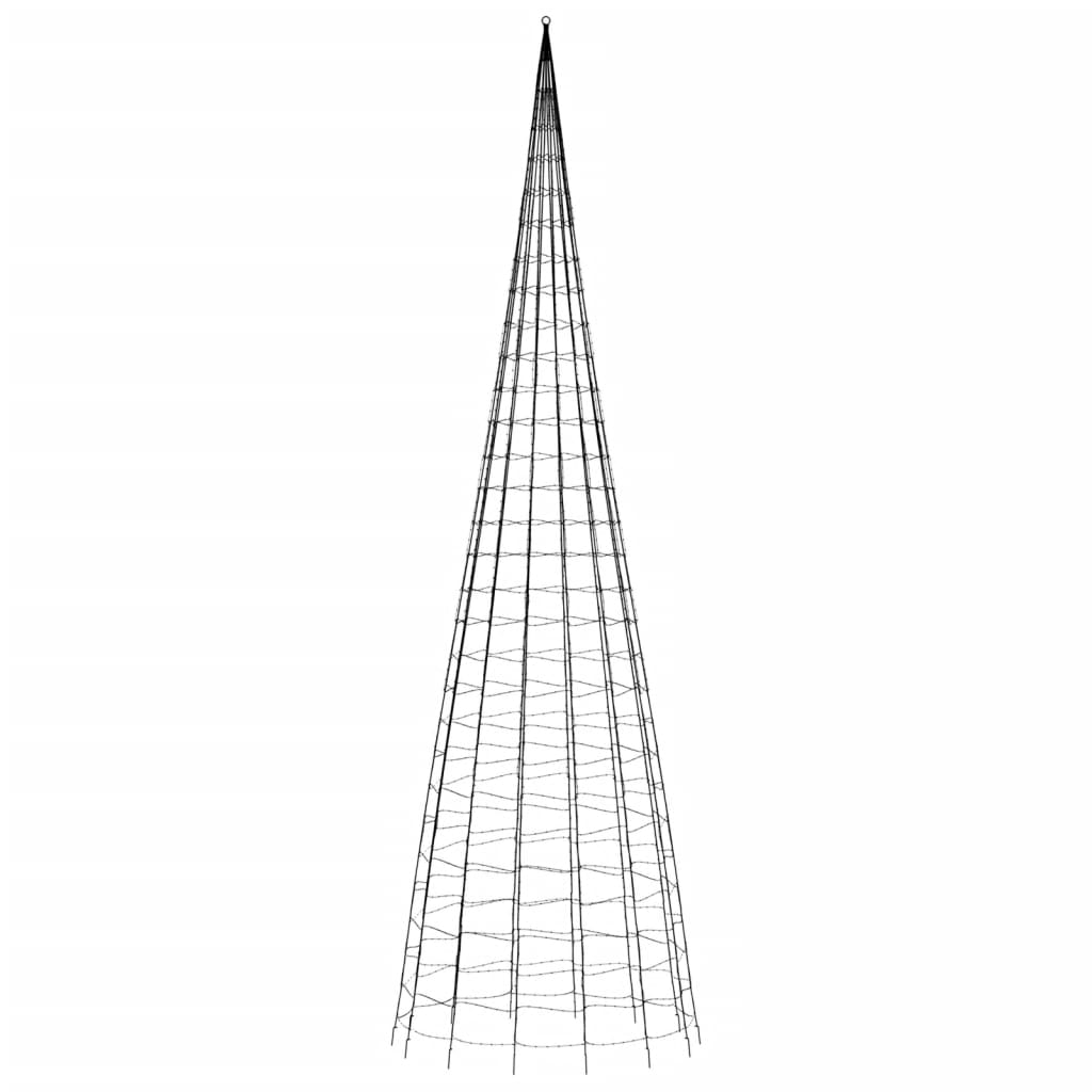 vidaXL Pom de Crăciun LED pe stâlp 3000 LED-uri Alb Rece 800 cm