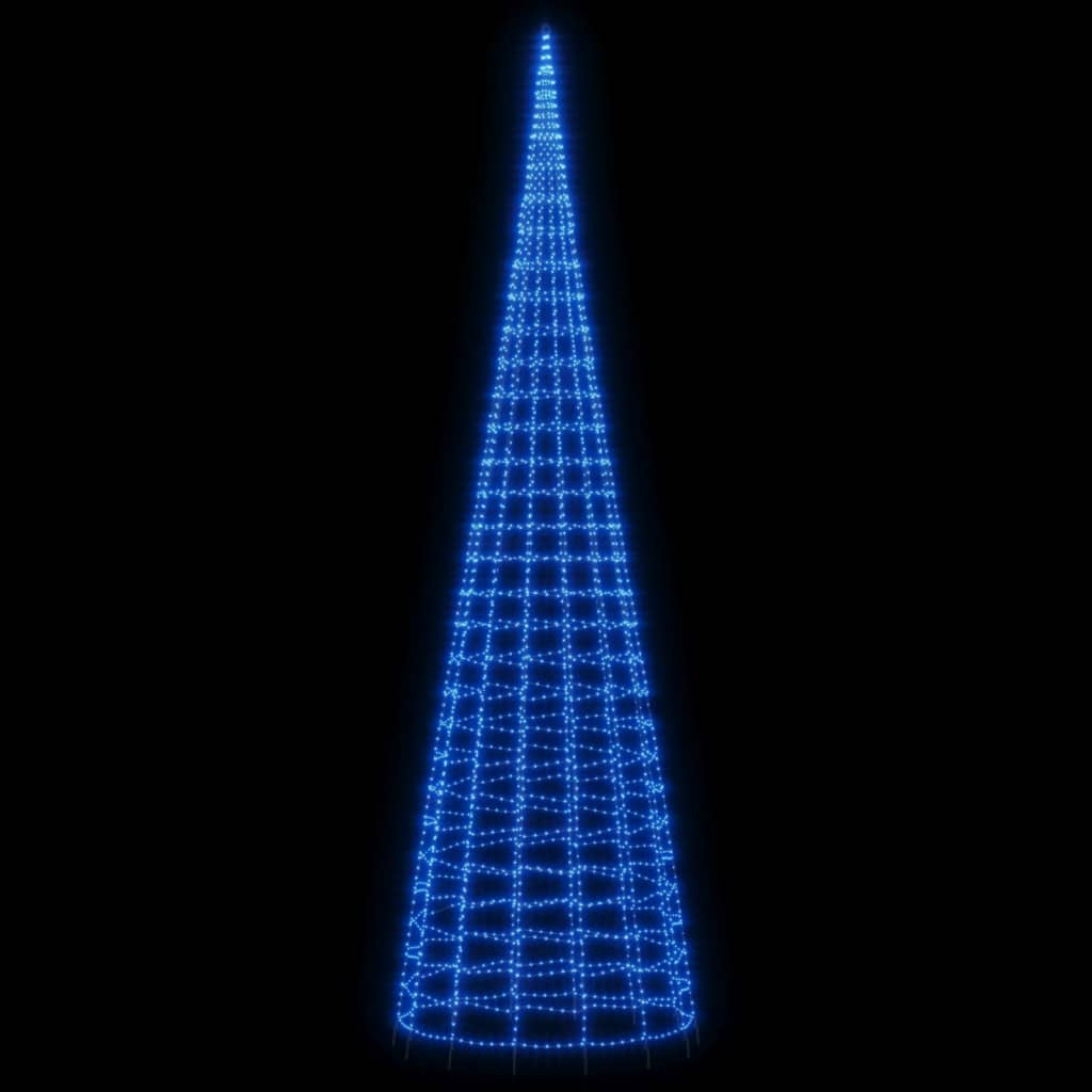 vidaXL Pom de Crăciun LED pe stâlp 3000 LED-uri Albastru 800 cm