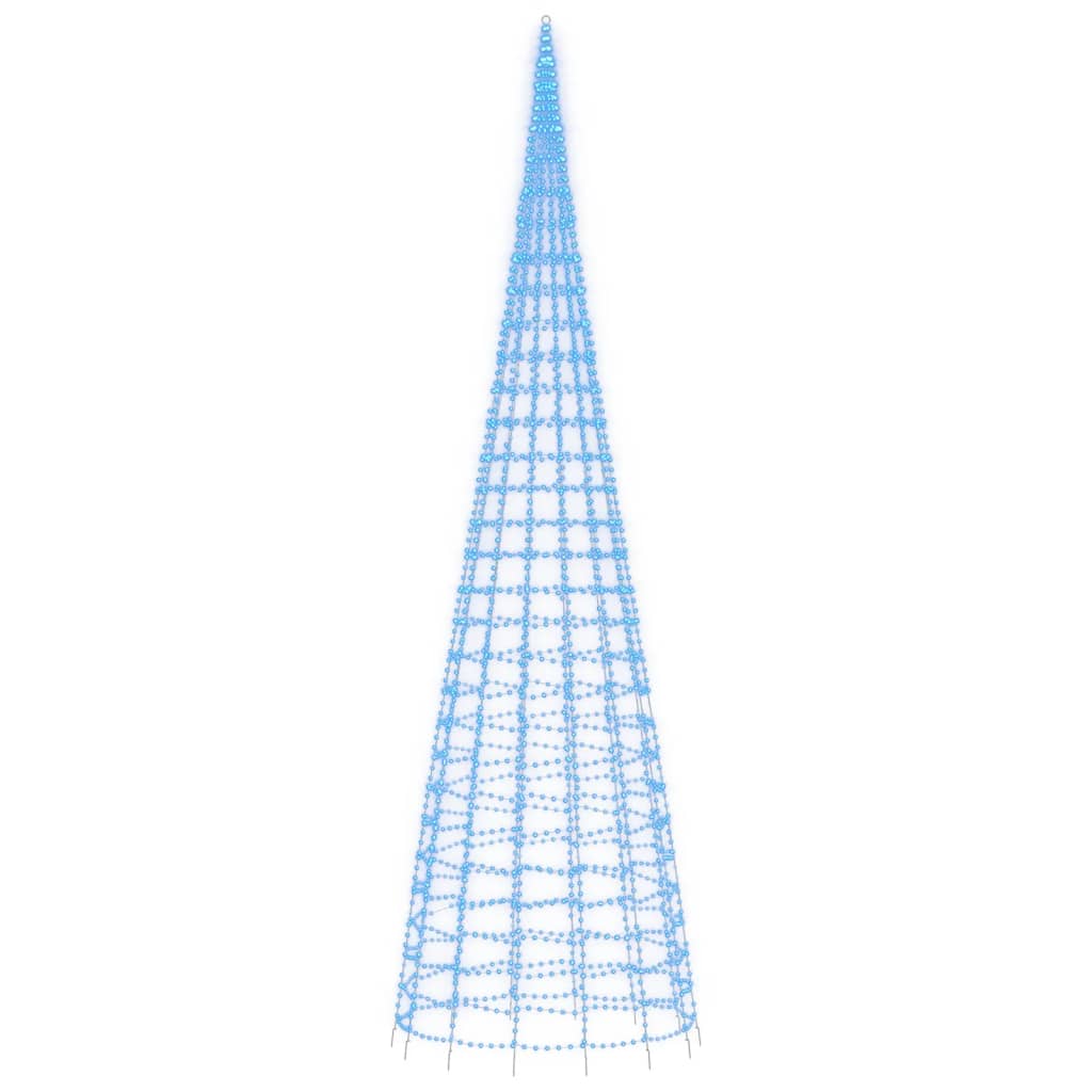 vidaXL Pom de Crăciun LED pe stâlp 3000 LED-uri Albastru 800 cm