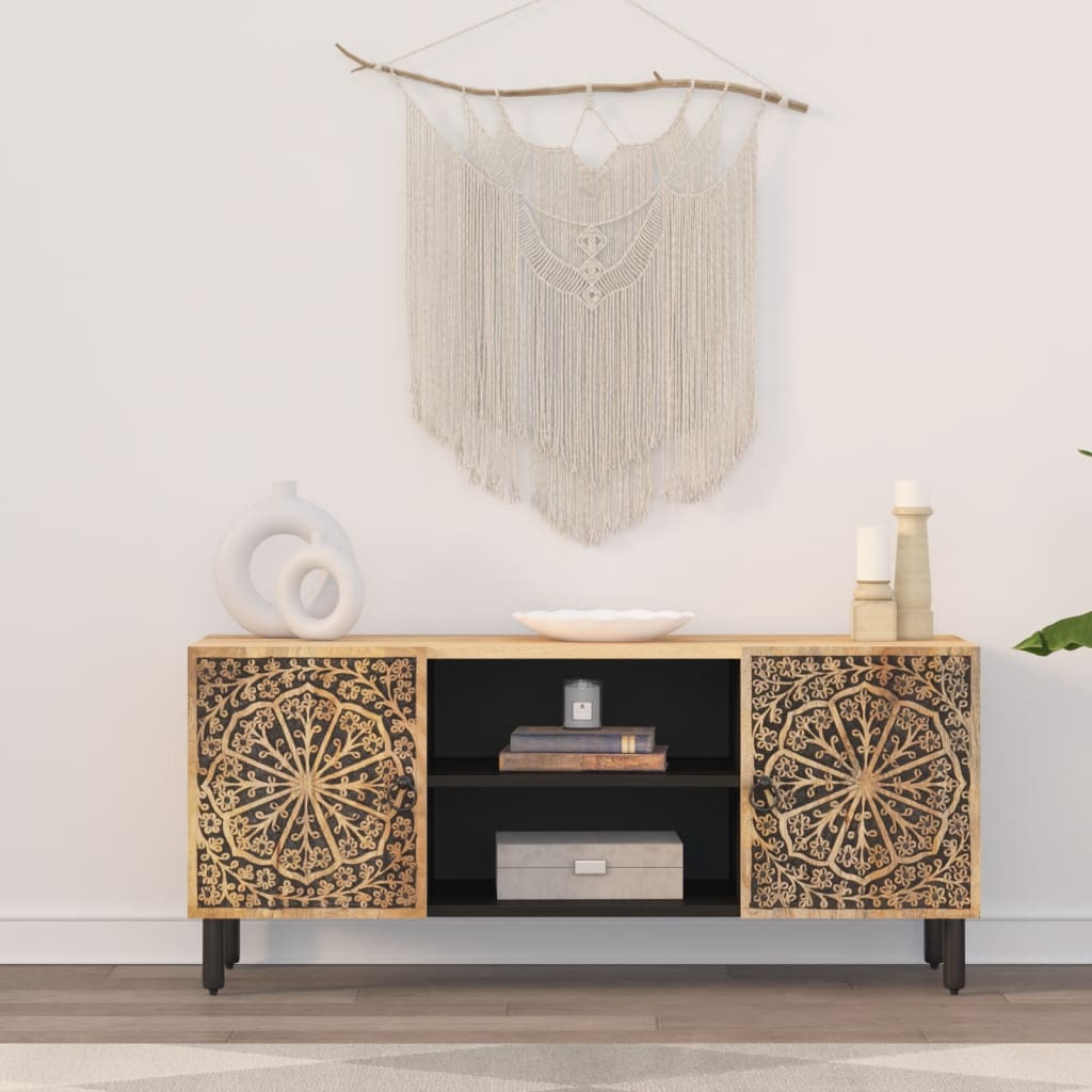 vidaXL Comodă TV, 105x33x46 cm, lemn masiv de mango