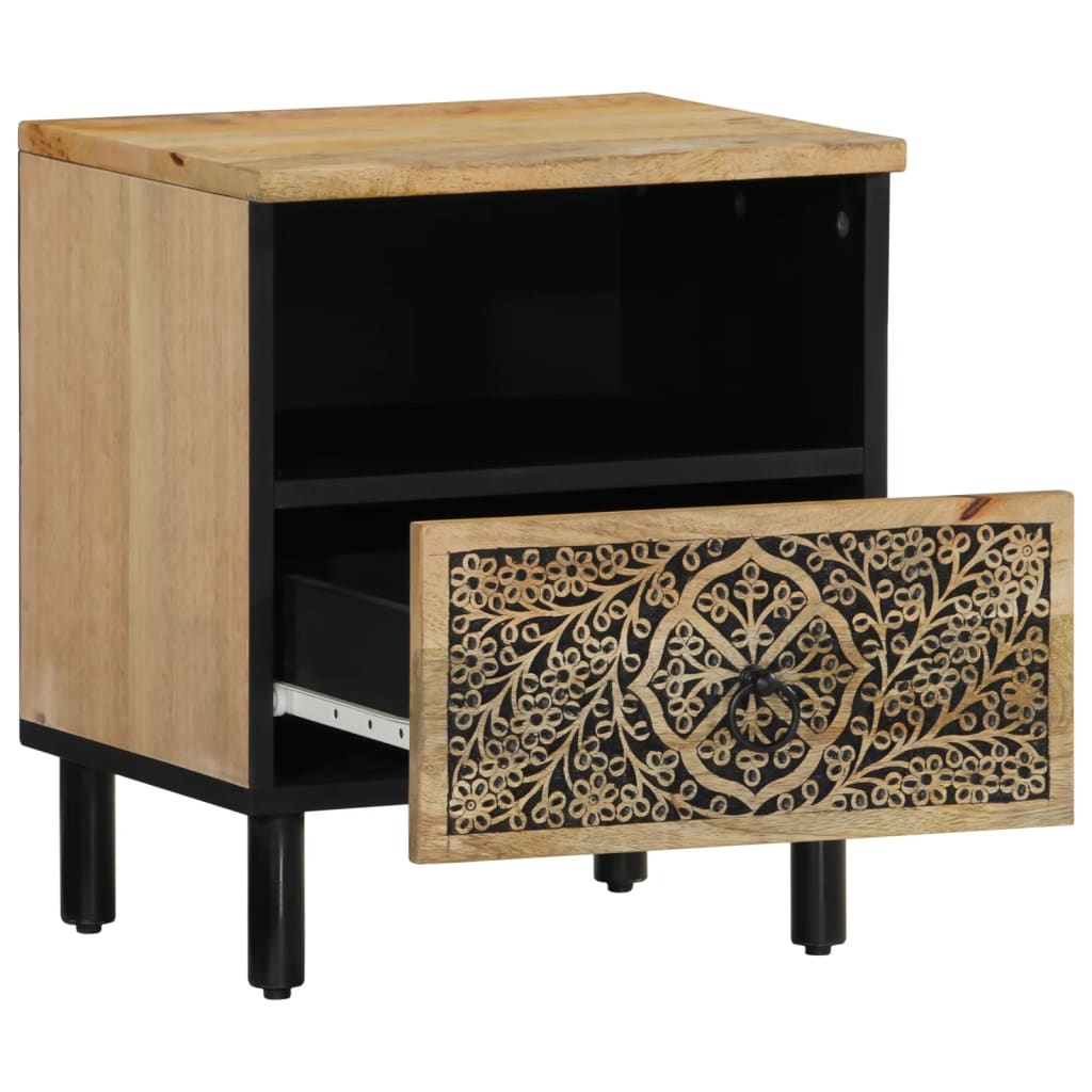vidaXL Noptiere, 2 buc., 40x33x46 cm, lemn masiv de acacia vidaXL Noptiere, 2 buc., 40x33x46 cm, lemn masiv de acacia