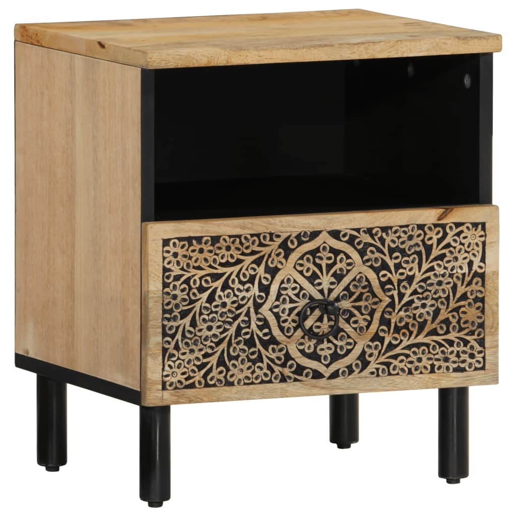 vidaXL Noptiere, 2 buc., 40x33x46 cm, lemn masiv de acacia vidaXL Noptiere, 2 buc., 40x33x46 cm, lemn masiv de acacia