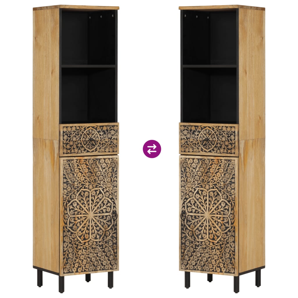 vidaXL Dulap de baie, 38x33x160 cm, lemn masiv de mango