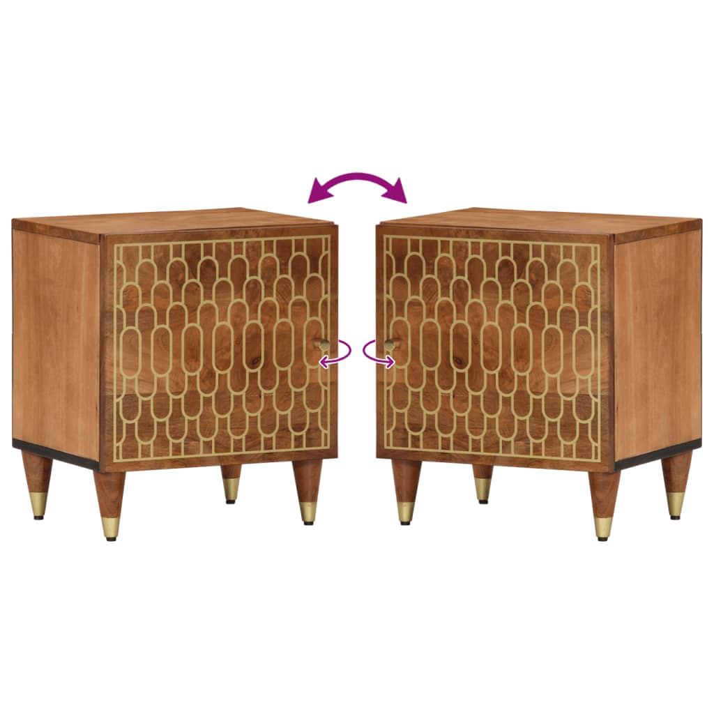 vidaXL Noptiere, 2 buc., 40x33x46 cm, lemn masiv de acacia