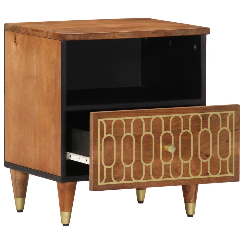 vidaXL Noptiere, 2 buc., 40x33x46 cm, lemn masiv de acacia vidaXL Noptiere, 2 buc., 40x33x46 cm, lemn masiv de acacia