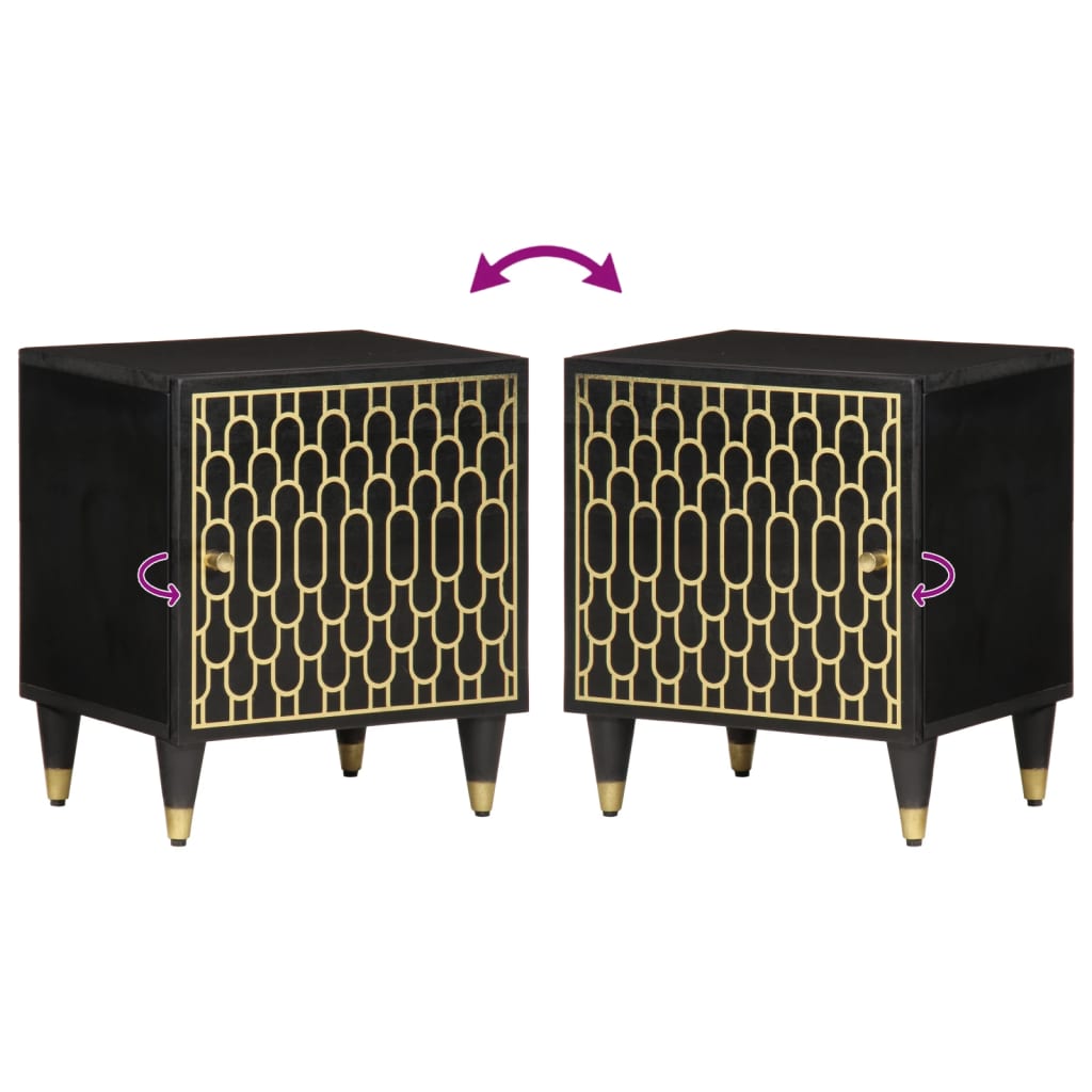 vidaXL Noptiere, 2 buc., 40x33x46 cm, lemn masiv de acacia